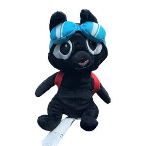 Ikea Lattjo Krullig BLACK CAT Plush Goggles Backpack Stuffed Animal Kitty Kitten